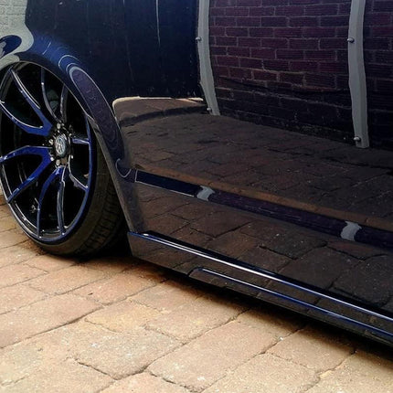 For VW T6.1 Transporter LWB Side Skirts Deep Black Plastic Painted and Ready to Fit