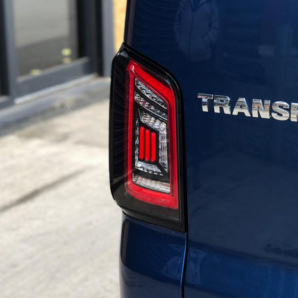 For VW T5.1 Transporter MK3.1 Tailgate LED Rear Lights Clear Full Frame Light Bar Upgrade – Van-X