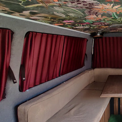 For Toyota Proace Premium Window Curtains - Black/Burgundy - CREATE YOUR OWN BUNDLE! | Van-X