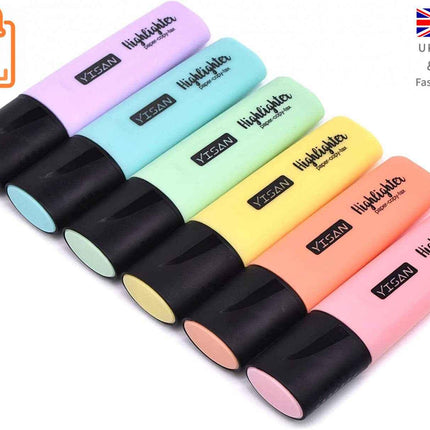 YISAN Bright Pastel Highlighters 6-Color Set for Creative Colourful Marker Set