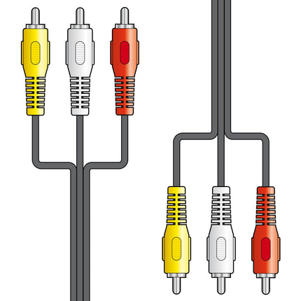 AV:Link Composite Triple RCA Plug to Triple RCA Plug AV Cable 3m
