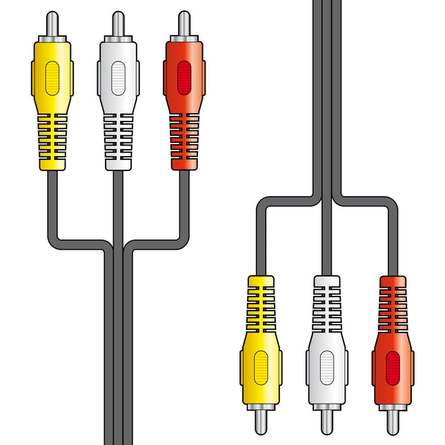 AV:Link Composite Triple RCA Plug to Triple RCA Plug AV Cable 3m