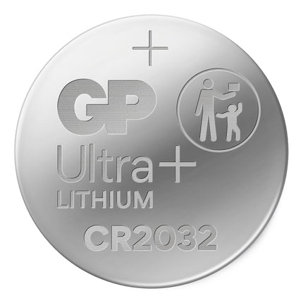 GP CR2032 Ultra Plus 3V Lithium Coin Cell Batteries - Pack of 2