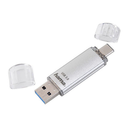 Hama C-Laeta 64GB USB 3.1 USB-A & USB-C Flash Drive, Metal, OTG, 40MB/s