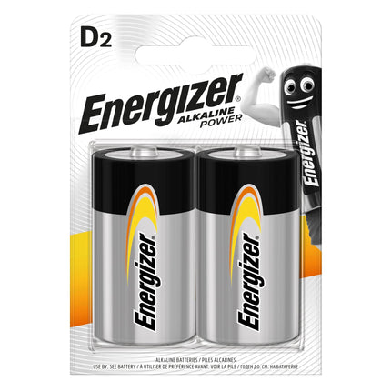 Energizer LR20 Max Power Alkaline D Batteries - Pack of 2