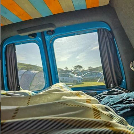 For VW Caddy Premium 1 x Barndoor Window Curtains Van-X