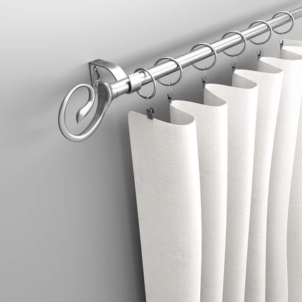 Curtain Pole Adjustable Length 130-240cm Chrome Ø16/19mm