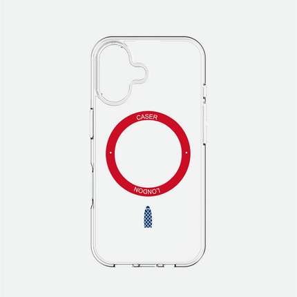 Slim Clear iPhone 16 Case with Red MagSafe Ring - Gherkin Icon | The Iconic Case