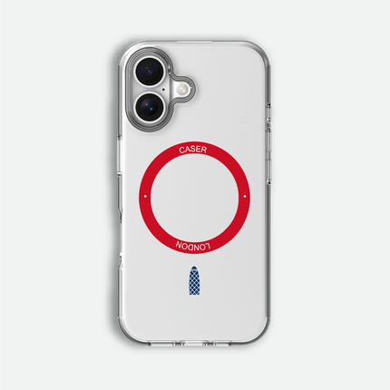 Slim Clear iPhone 16 Case with Red MagSafe Ring - Gherkin Icon | The Iconic Case