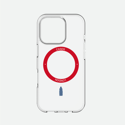 Slim Clear iPhone 16 Case with Red MagSafe Ring - Gherkin Icon | The Iconic Case