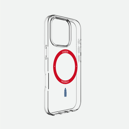 Slim Clear iPhone 16 Case with Red MagSafe Ring - Gherkin Icon | The Iconic Case