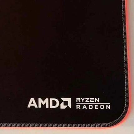 AMD LED Gaming Mouse Pad with Red Light, Anti-Slip, 36.5x25.5cm for PC & Laptop