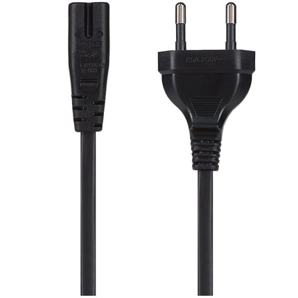 Maplin Power Lead IEC C7 Fig 8 2 Pin Plug to Euro 2 Pin Plug - 2m (Not Fused)