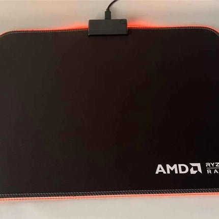 AMD LED Gaming Mouse Pad with Red Light, Anti-Slip, 36.5x25.5cm for PC & Laptop