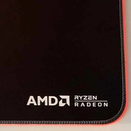 AMD LED Gaming Mouse Pad with Red Light, Anti-Slip, 36.5x25.5cm for PC & Laptop