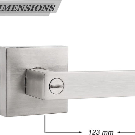 Interior Privacy Door Lever Brushed Nickel Square Handle Bathroom Bedroom Probrico