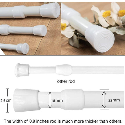 Tension Curtain Rod Extendable 103-190cm With Holders Wardrobe Bathroom