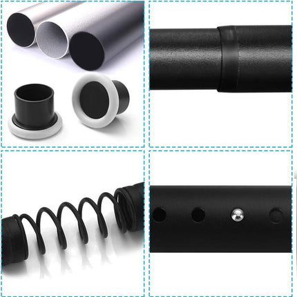 Extendable Shower Curtain Rod No Drilling 110-160CM Black Tension Rod