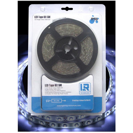 LR Technology Splash-Proof LED Tape Strip Light Kit - White, 5m