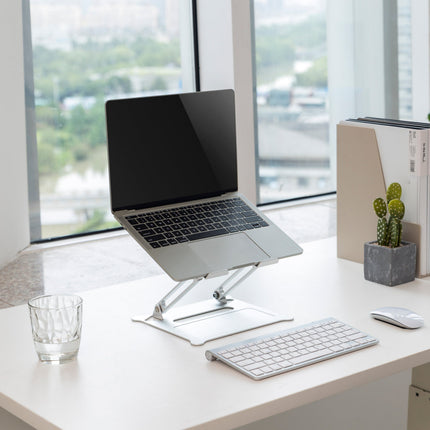 ProperAV Aluminium Construction Fully Adjustable Laptop or Tablet Stand - Silver