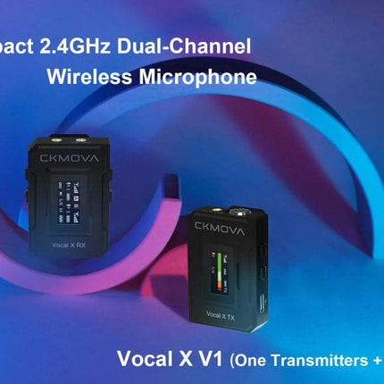 Maplin CKMOVA VOCAL X V1 Ultra Compact 2.4GHZ Dual Channel Wireless Microphone System with 1x Transmitter & 1x Receiver