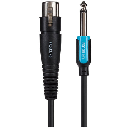 ProSound XLR Female Connector to 1/4" 6.35mm 2 Pole Jack Plug Cable - Black, 3m