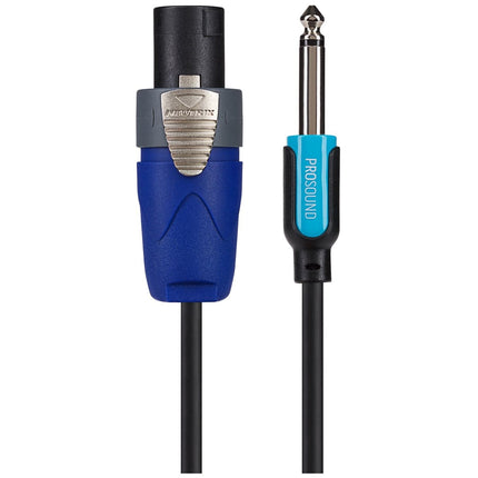 ProSound Neutrik Speakon NL2FX Connector to 1/4" 6.35mm 2 Pole Jack Plug Cable - Black
