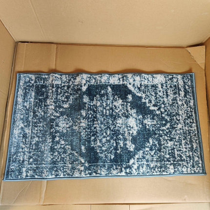 HomeArt Living Room RUG - Short Pile, Bordered, Dark Blue, 60x110cm