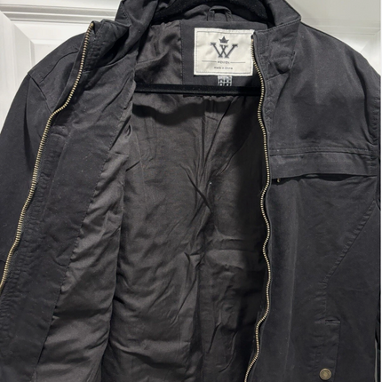 Mens Cotton Harrington Jacket Classic Lightweight Coat Black XXL WenVen