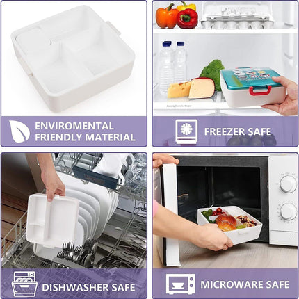 School Lunch Box Leak Proof Square Food Grade Snack 1300ml Container for Kids