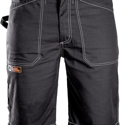 Black Hammer Mens Work Shorts Multi Pockets 30W Cargo Triple Stitched Workwear