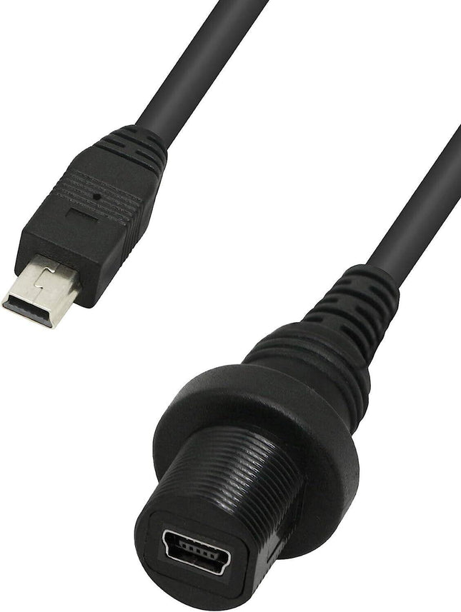 Mini Cable USB Male to Female Panel Mount 30cm Waterproof Dashboard
