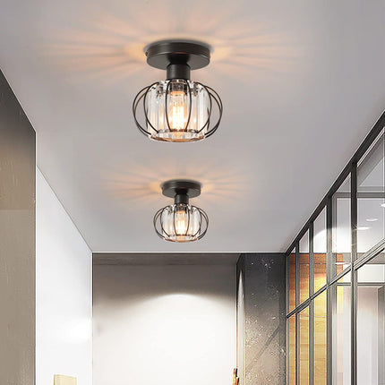 Crystal Ceiling Light Minimalist Vintage Retro E27 Chandelier 15x17cm