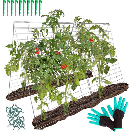 Outdoor Garden Trellis for Climbing Plants Vegetables with Support Clips