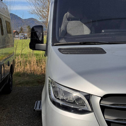 For Mercedes Sprinter Dodge 907 Wing Mirror Covers with Indicator - Gloss Black (Set of 2) - Replacement Caps for 907 Models
