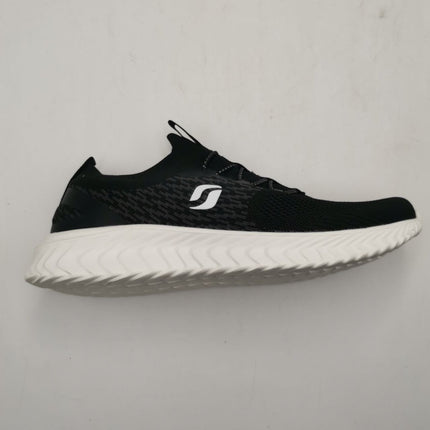 STQ Womens Trainers Memory Foam Comfy Black-White for Walking Fitness Gym