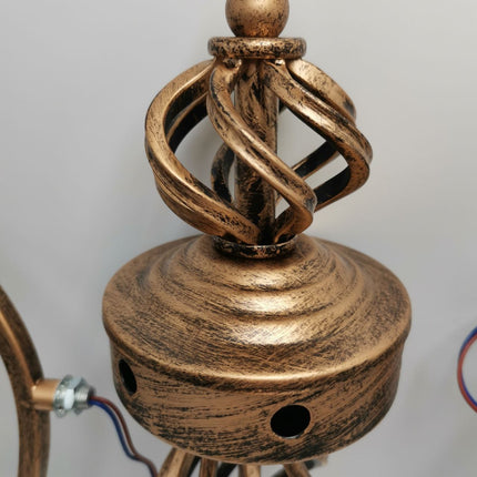 Retro Iron Chandelier European Minimalist LED Candlestick Rust Color JMWYH