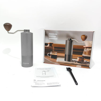 COFFA Manual Coffee Grinder Stainless Steel Burr Adjustable Hand Crank Portable