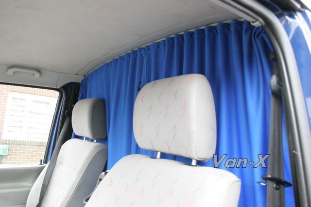 For Fiat Doblo Cab Divider Curtain Kit with Rail Premium Quality - Van-X