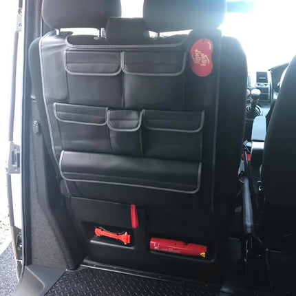 For VW T6 & T6.1 Transporter Double Back Seat Organiser – Premium Leatherette Storage | Van-X