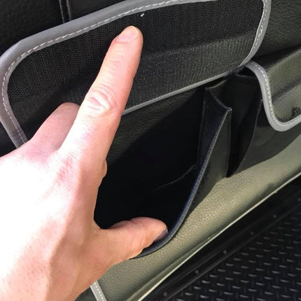 For VW T6 & T6.1 Transporter Double Back Seat Organiser – Premium Leatherette Storage | Van-X