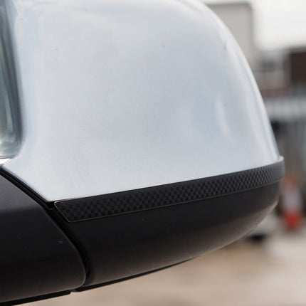 For VW T6.1 Transporter Wing Mirror Trims – Stainless Steel Carbon Film Covers | Van-X