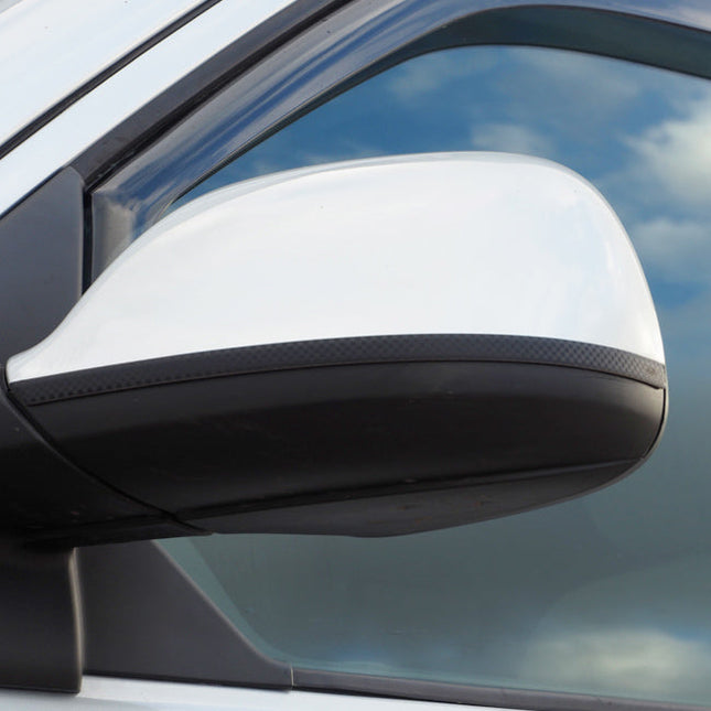 For VW T5.1 Transporter Wing Mirror Trims – Stainless Steel Carbon Film Covers | Van-X