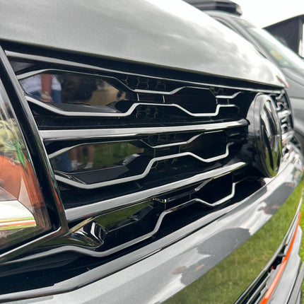 For VW T6 Front R-Line Badgeless Grille - Gloss Black