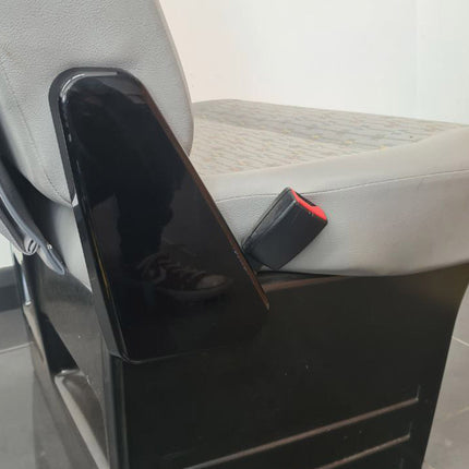 For VW T6 Twin Seat Hinge Covers – Piano Black Finish for Transporter Interior Styling Upgrade