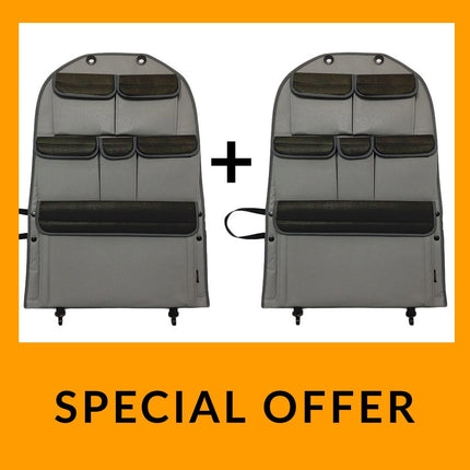 For VW T5 T5.1 Transporter Campervan Leatherette Back Seat Organiser – 2-Piece Bundle | Van-X