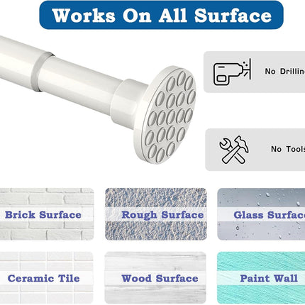 Shower Curtain Rod No Drill Extendable Anti Slip Rail Bathroom Balcony Aiitomg