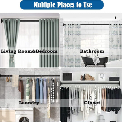 Shower Curtain Rod No Drill Extendable Anti Slip Rail Bathroom Balcony Aiitomg
