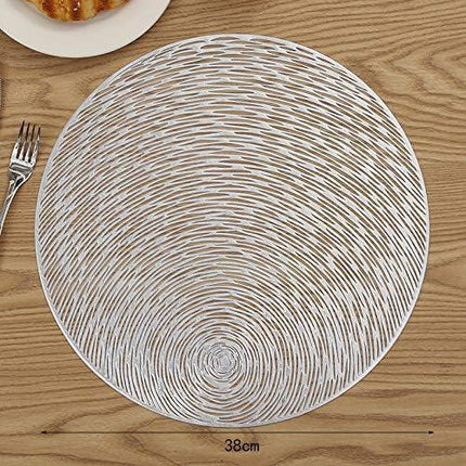 Round Placemats Set Heat Resistant Non Slip Waterproof Dining 4 Pack Hosoncovy