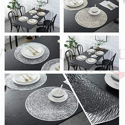 Round Placemats Set Heat Resistant Non Slip Waterproof Dining 4 Pack Hosoncovy